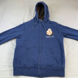 Star Wars Uniqlo Star Wars BB 8 Fleece Lined Hoodie Blue Zip Up Size L collector
